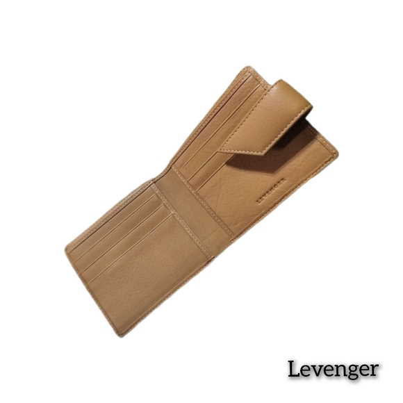 Levenger - Genuine Leather Bifold Wallet with Zippered Pocket for Change - Picture 3 of 7